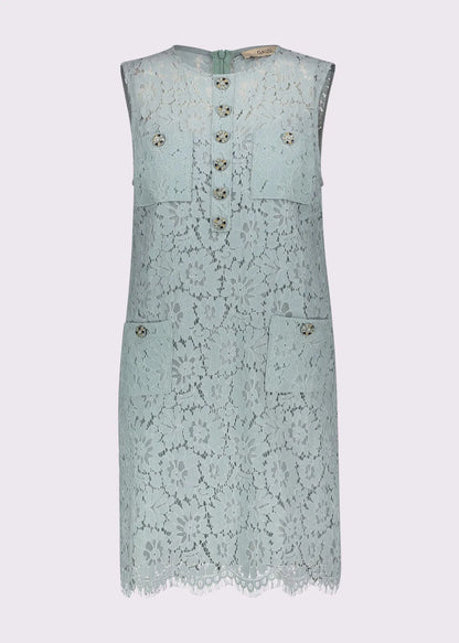 Gaudi 611FD15011 Abito azzurro da donna in pizzo macramè