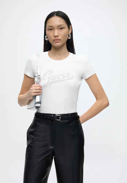 Guess W6YI21K4337 SS CN GLITTER LOGO TEE - T-shirt con stampa