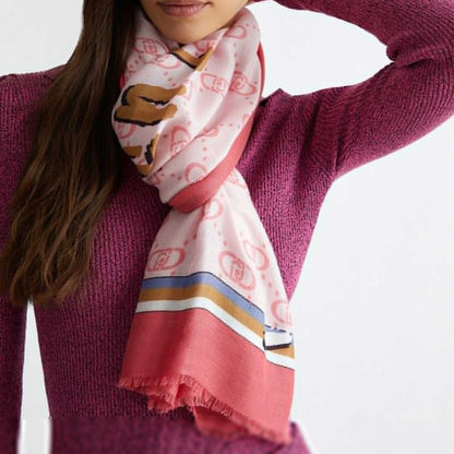 Liu-Jo Stola In Misto Lana 2F4099T0300 Con Logo Stampato Colore Rosa