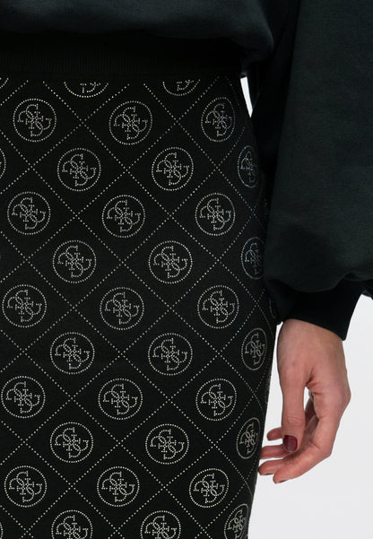 Guess RHINESTONES SKIRT - Pencil skirt - jet black 