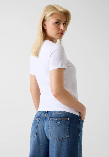 Guess V3BI11J1314 STUDS SCRIPT TEE - T-shirt con stampa