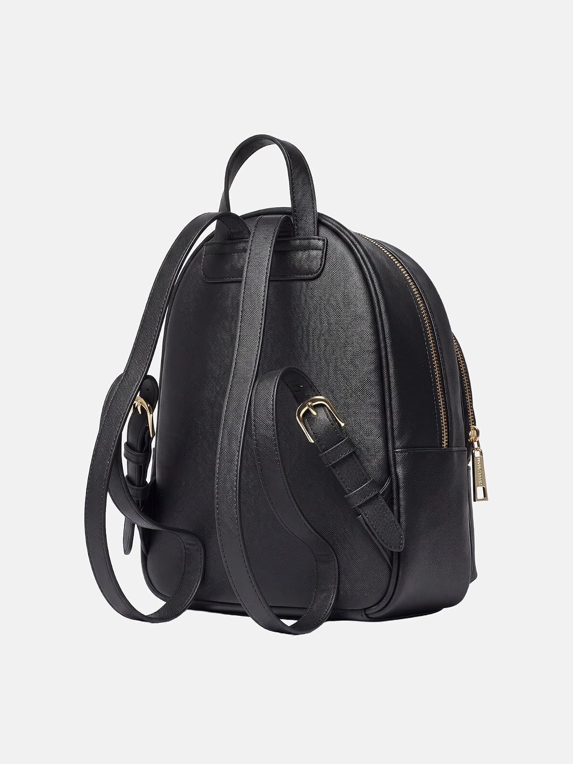 MARC ELLIS Zaino donna nero e oro Poliuretano con zip dorata 28x34.5x12 cm Black and Gold