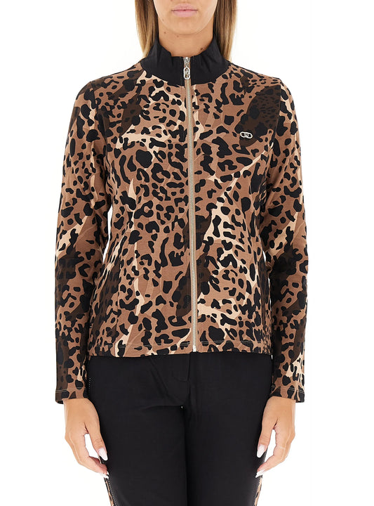 LIU JO SPORT Felpa con zip ARTICOLO TF5190JS182 COLORE CIOCCOLATO
