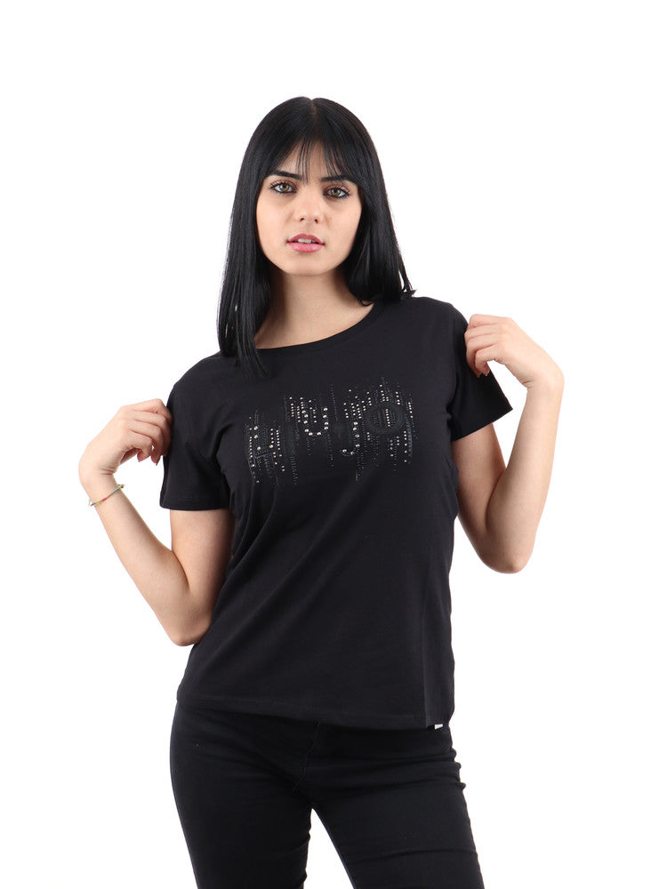 T-shirt Liu Jo TA4246JS003 da donna nera