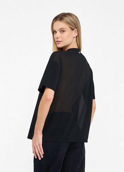 T-shirt con perle e strass LIUJO  articolo  CF5063J008822222