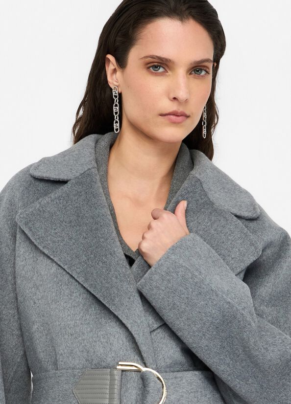 Cappotto in lana con cintura LIUJO articolo  CF5071T462703243