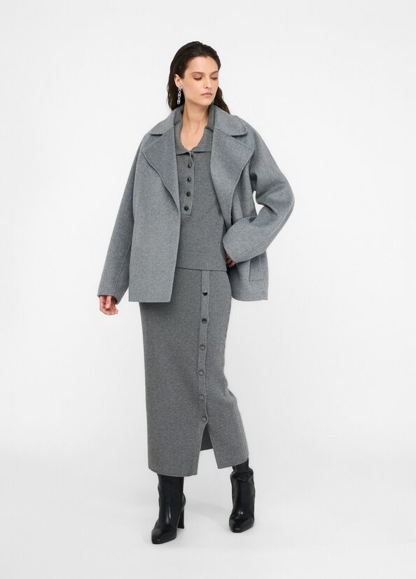 Cappotto in lana con cintura LIUJO articolo  CF5071T462703243