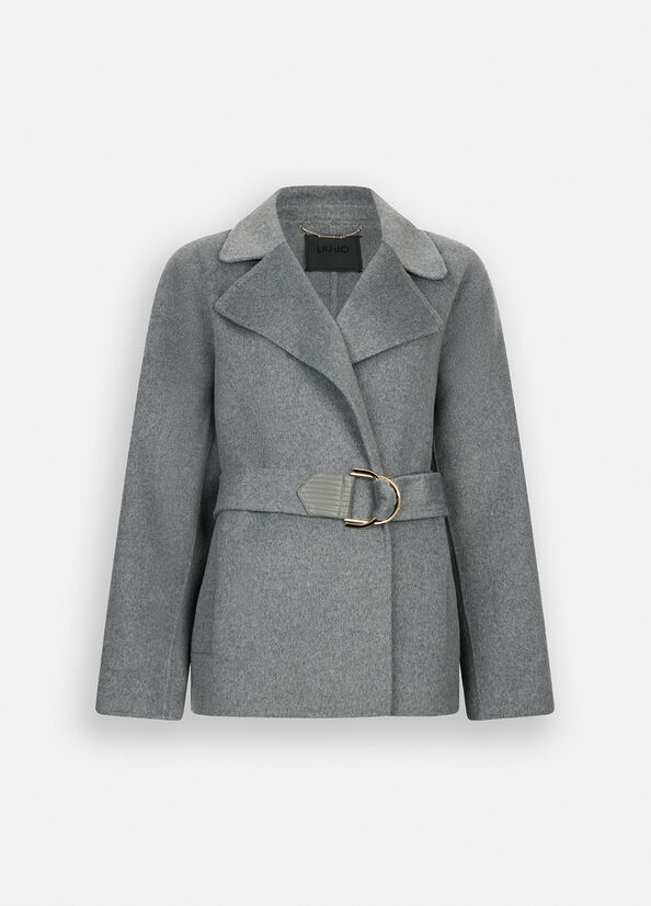 Cappotto in lana con cintura LIUJO articolo  CF5071T462703243
