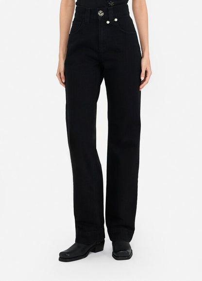 Jeans straight con perle gioiello LIUJO  articolo  CF5110D502887019