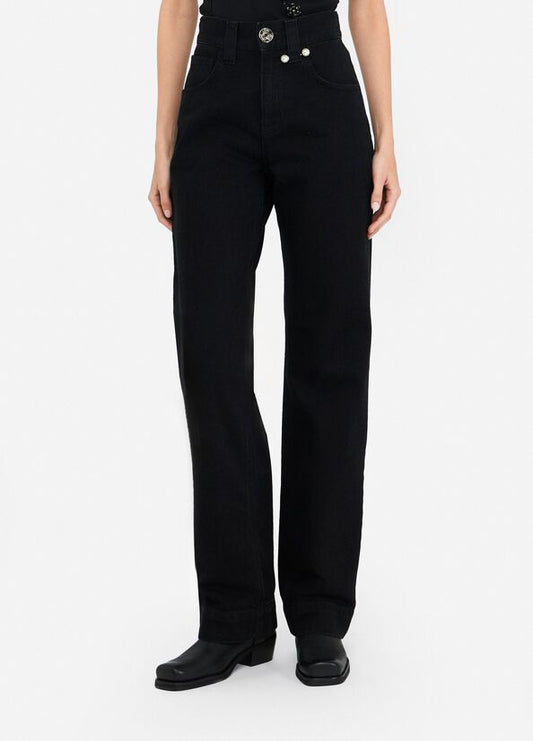 Jeans straight con perle gioiello LIUJO  articolo  CF5110D502887019