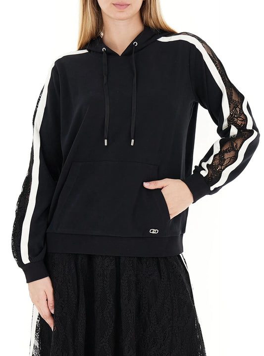 LIU JO SPORT Felpa con pizzo TF5144J4523 COLORE 03N66