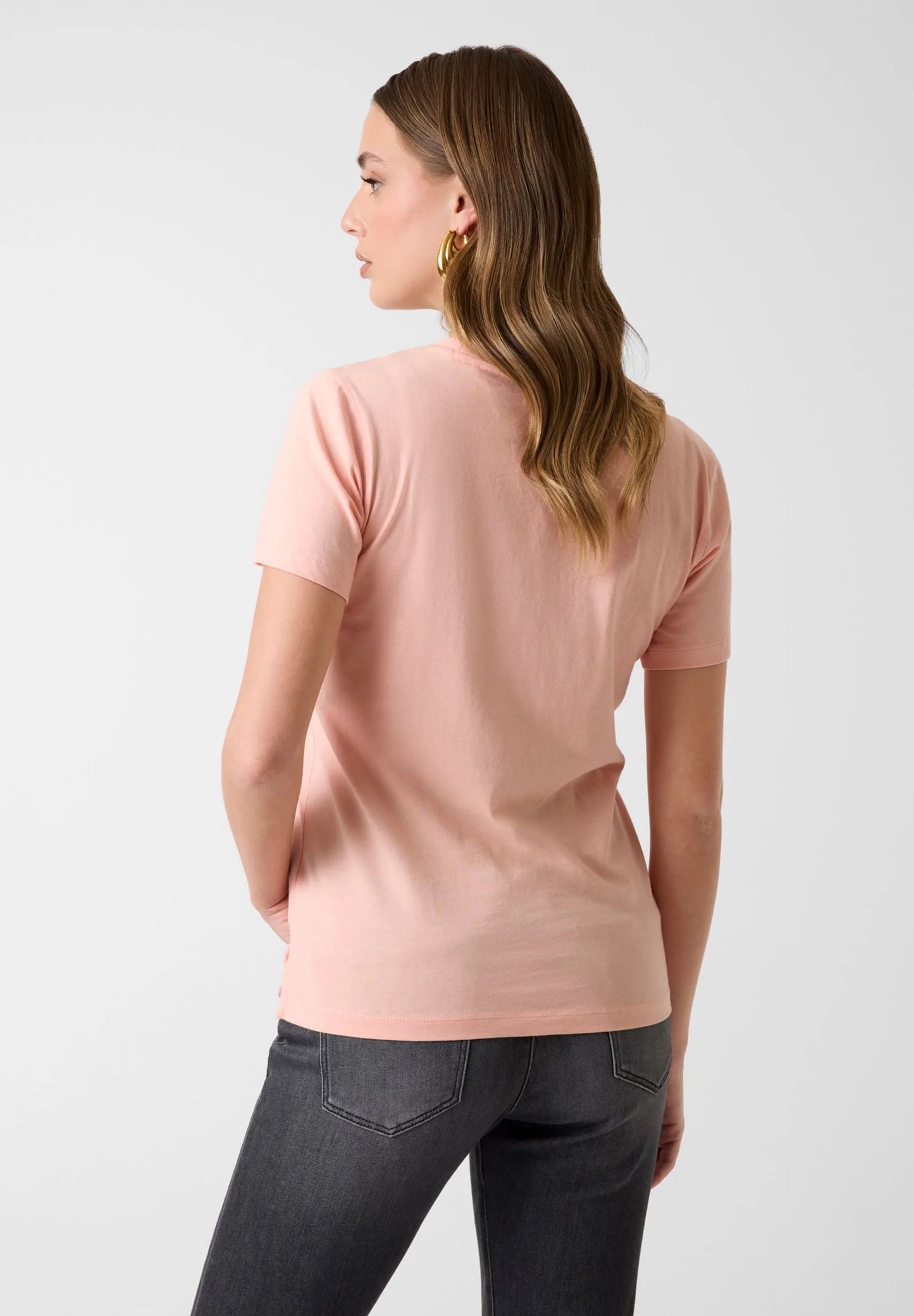 Guess V3BI11J1314 STUDS SCRIPT TEE - T-shirt con stampa