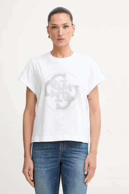 Guess W6YI18 K4331 t-shirt da donna in cotone