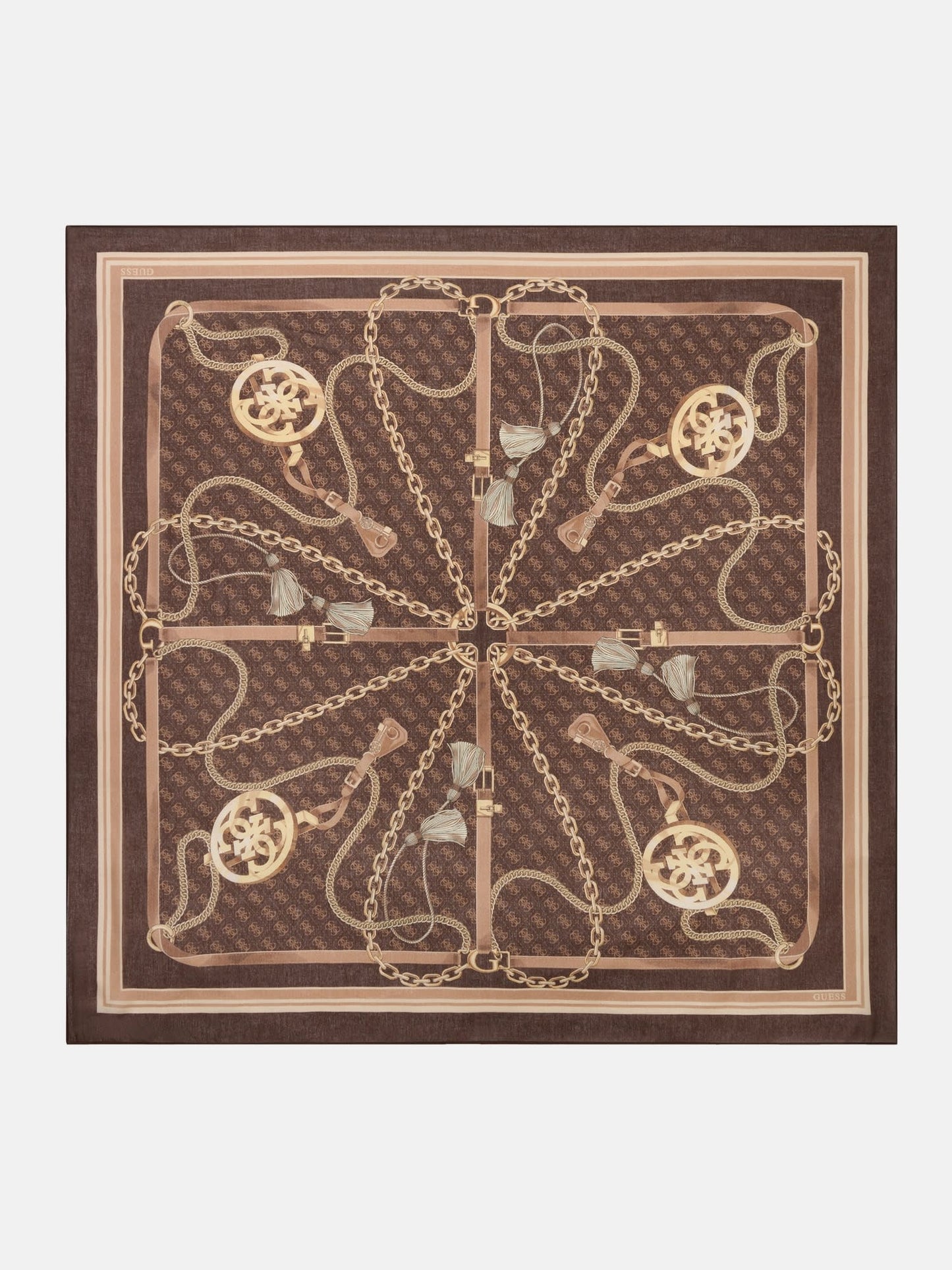 GUESS  Printed Kefiah 120x120 Brown