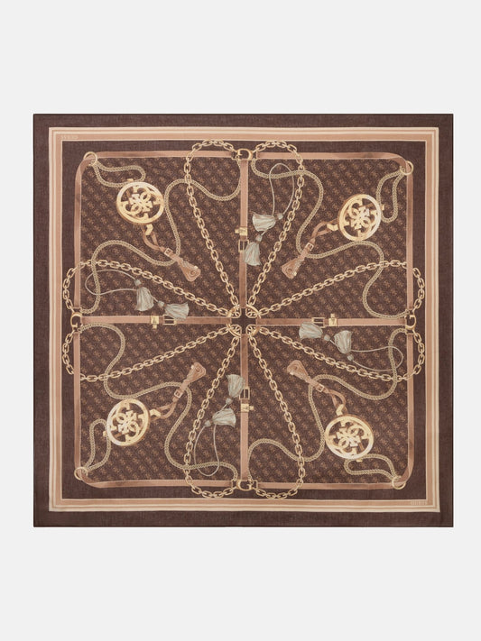 GUESS  Printed Kefiah 120x120 Brown
