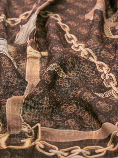 GUESS  Printed Kefiah 120x120 Brown