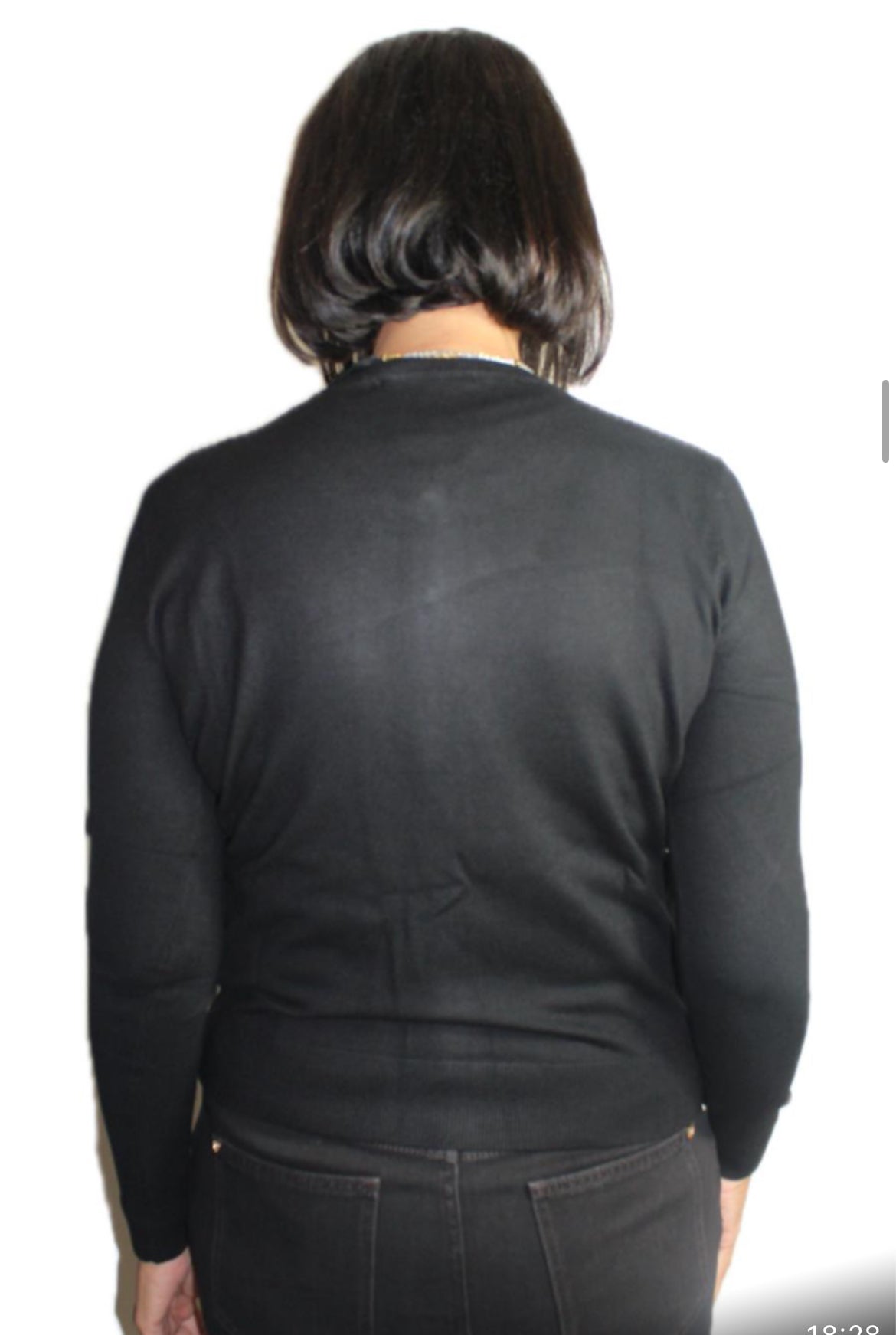 Cardigan NERO  con logo e strass ARTICOLO 421BD53015