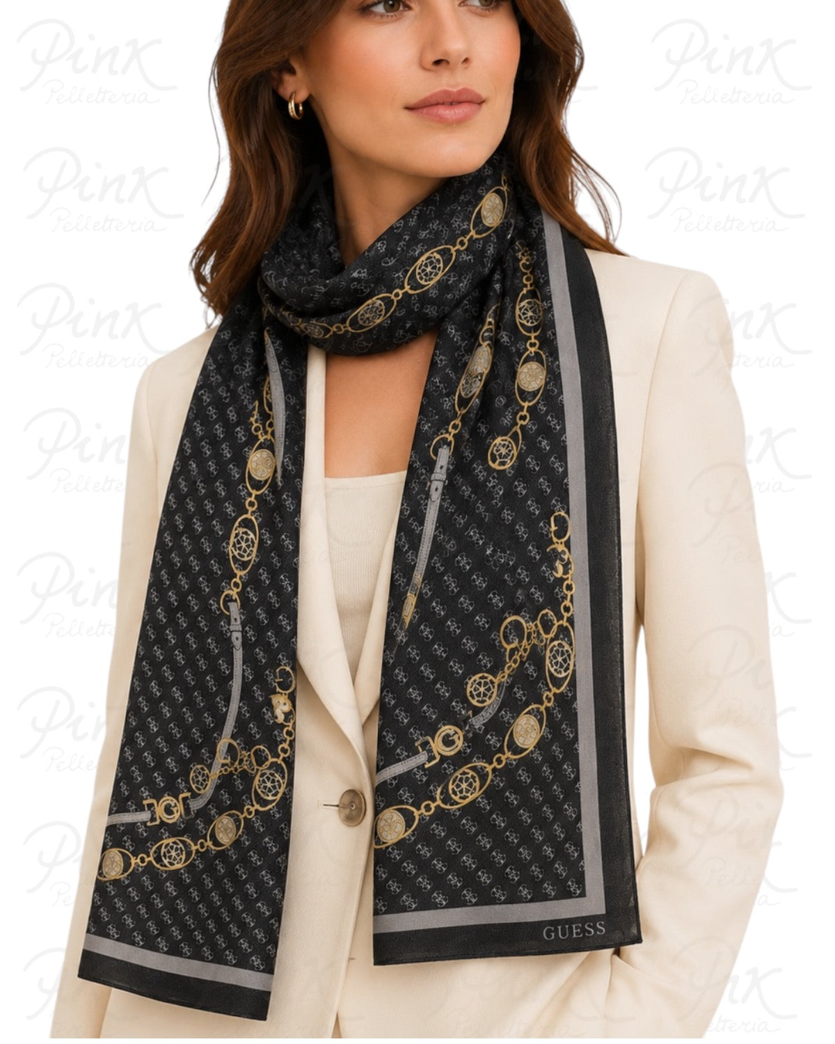 GUESS Printed Scarf AW5532VIS03 BLA Black