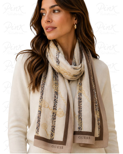 GUESS Printed Scarf AW5532VIS03 LTA Light Taupe