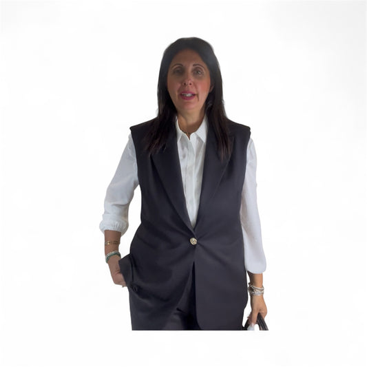 Gilet lungo da donna con bottone dorato GAUDI 521FD35027