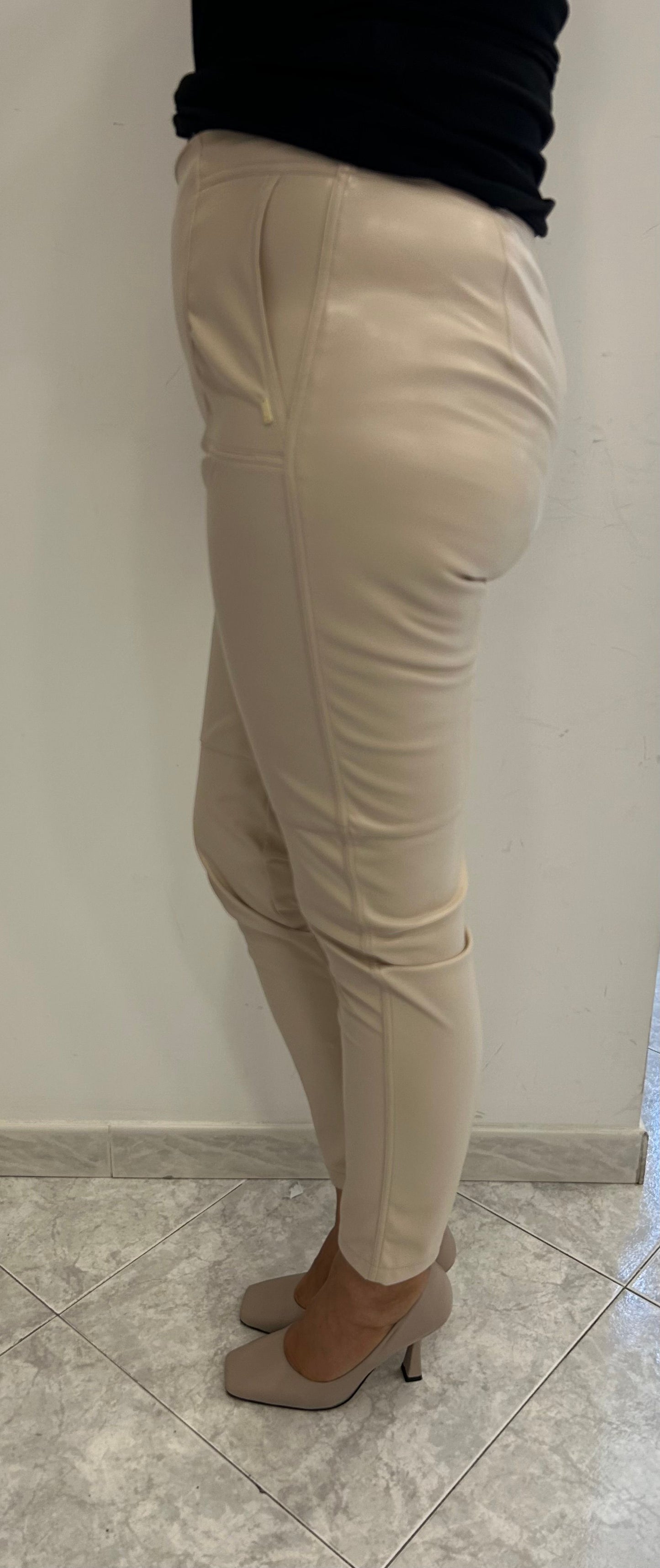 High-waisted trousers in imitation leather GAUDI article 321fd28002