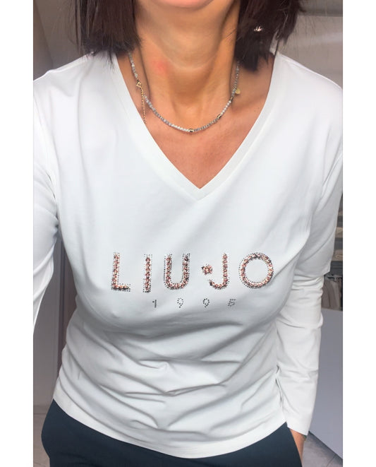 T-shirt liujo articolo TF4211 js088 colore bianco