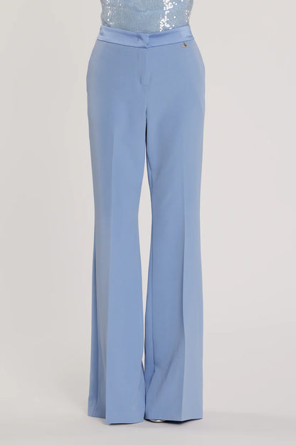 Relish BARRINGTON Pantalone vita alta a zampa con inserti in raso