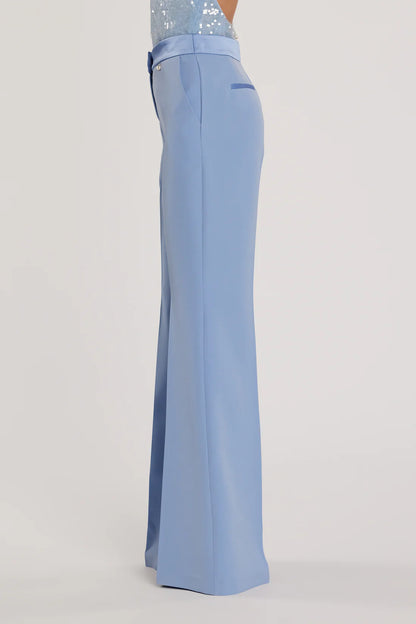 Relish BARRINGTON Pantalone vita alta a zampa con inserti in raso