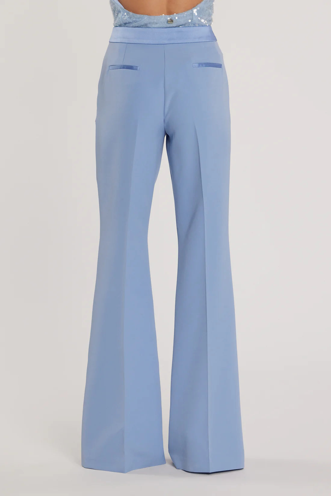 Relish BARRINGTON Pantalone vita alta a zampa con inserti in raso