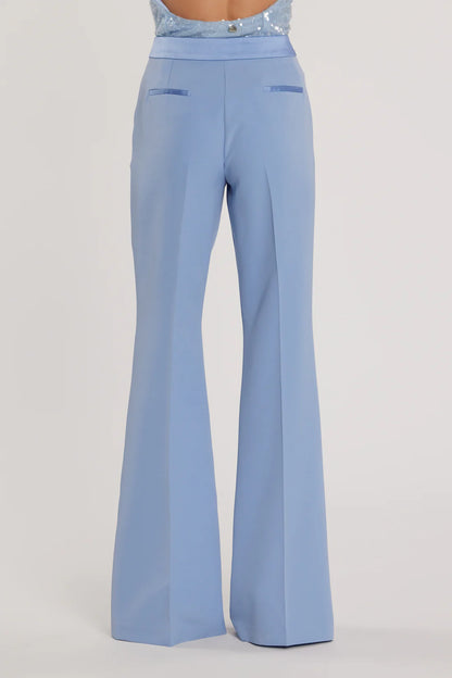 Relish BARRINGTON Pantalone vita alta a zampa con inserti in raso