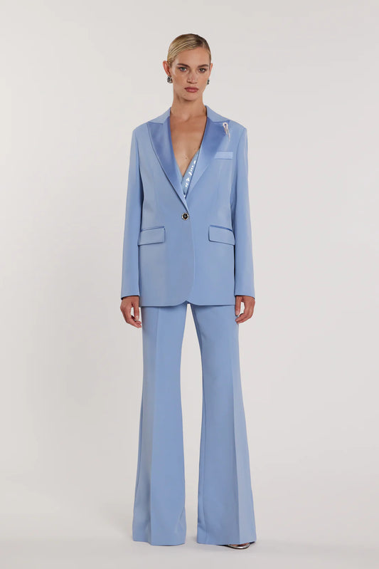Relish BARRINGTON Pantalone vita alta a zampa con inserti in raso