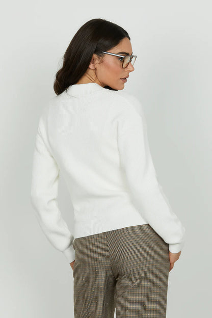 Cardigan CASTELROSSO manica lunga con zip più tasche più cinturini ecopelle RELISH
