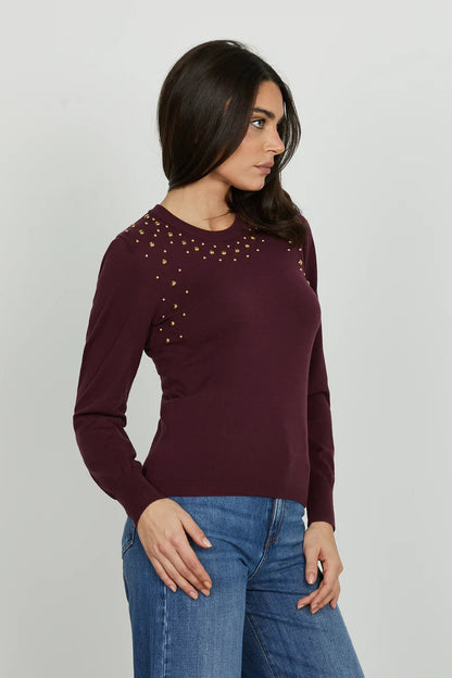 Maglia ELIAS manica lunga con applicazione borchie