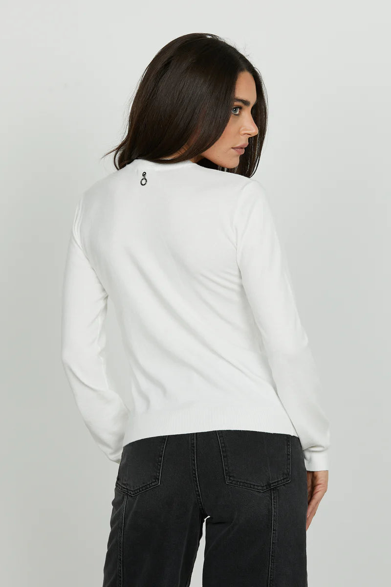 Cardigan LANAI manica lunga con snap più applicazione strass RELISH