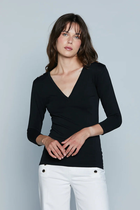 Maglia DANILO M.3/4 Scollo V con Passante Logo Spalle RELISH