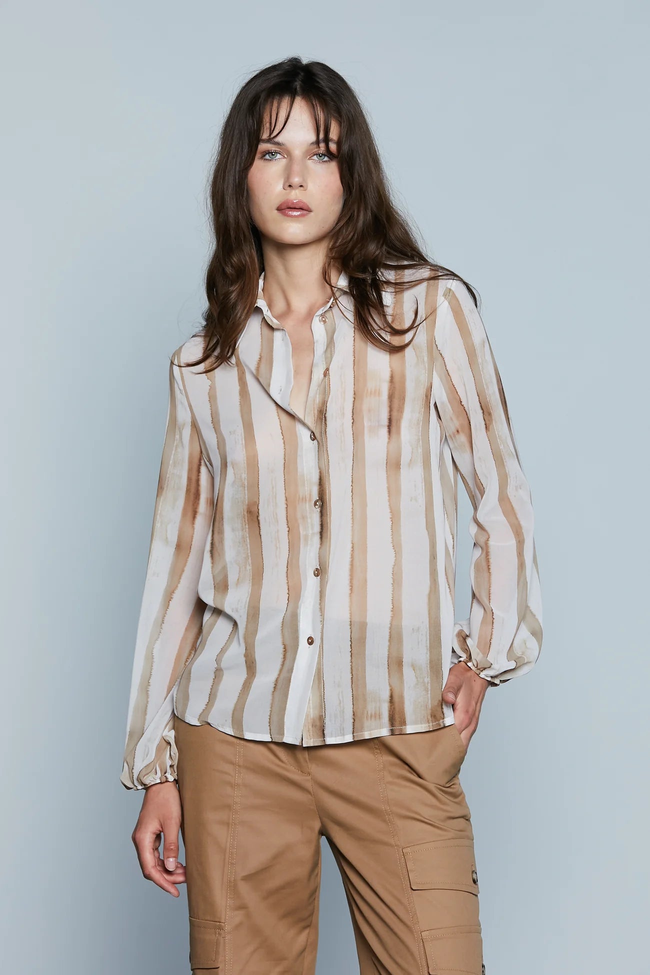 Camicia ALESSIAPI M/L con Elastico Fondo Fant.Sfumata relish