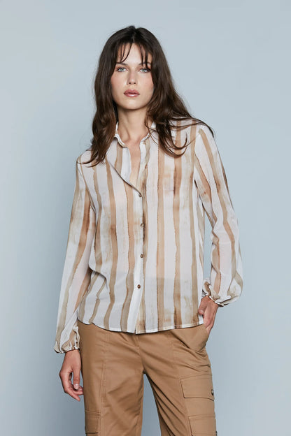 Camicia ALESSIAPI M/L con Elastico Fondo Fant.Sfumata relish