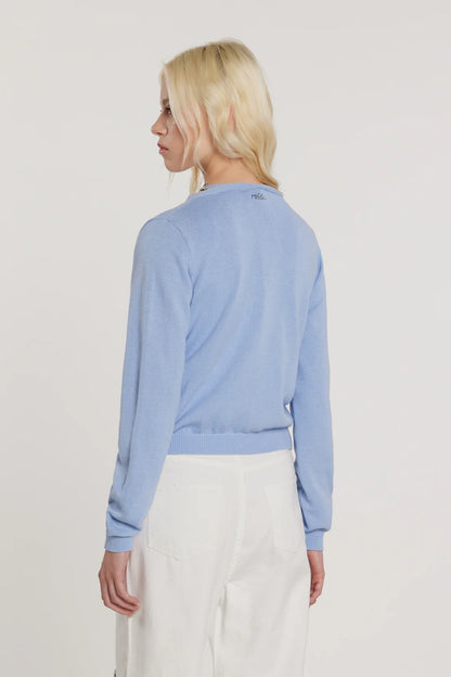 Relish AUDREN Cardigan maniche lunghe scollo a V con bottoni più tasche più applicazioni gioiello