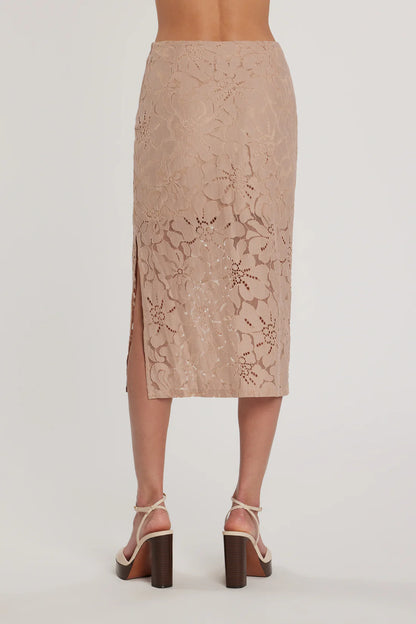 Relish Longuette ADELA vita alta con spacco pizzo