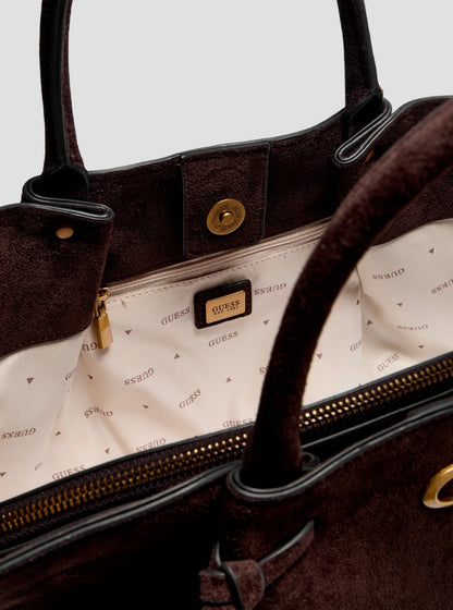 Guess Espresso allegra girlfriend satchel bag