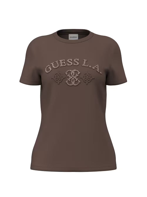 ELSA CN SS T-SHIRT GUESS  V6BI12 K6647 COLORE DARK COFFE