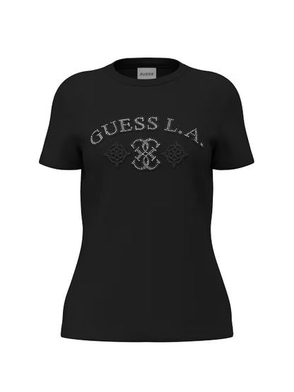 ELSA CN SS T-SHIRT GUESS V6BI12 K6647 COLORE NERO