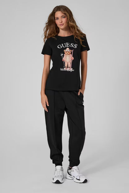 FABRIZIA SKIING BEAR CN SS T-SHIRT NUOVA COLLEZIONE GUESS V6BI19 K6749