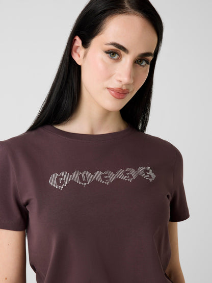 Guess V6YI08K4689 Lunita Cn Ss T-shirt Cherry