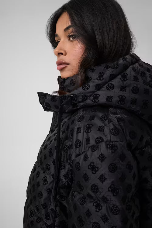 NEW DAISY CROP LOGO PUFFER GIUBBINO GUESS W6BL56