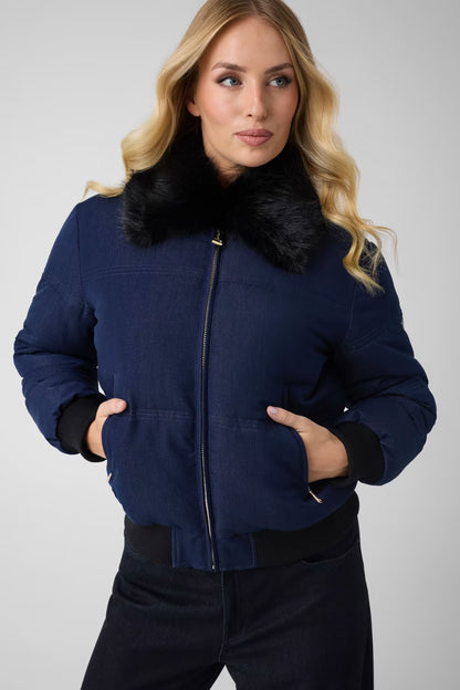 IVANA IMITATION DENIM PUFFER W6BL62 GIUBBINO GUESS