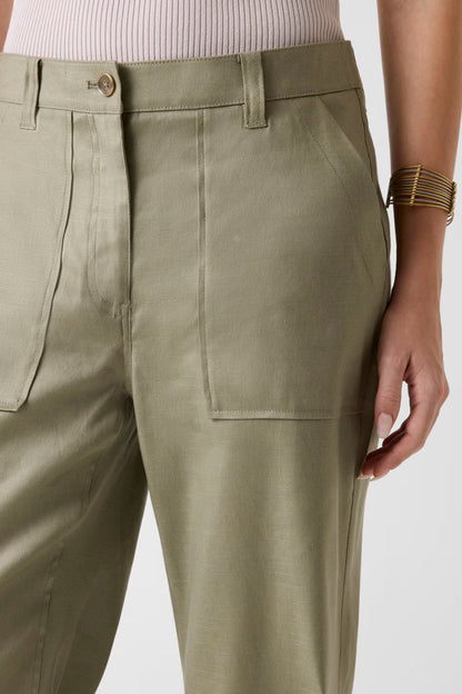 Guess W6GB08W1799 Pantaloni carpenter in misto lino