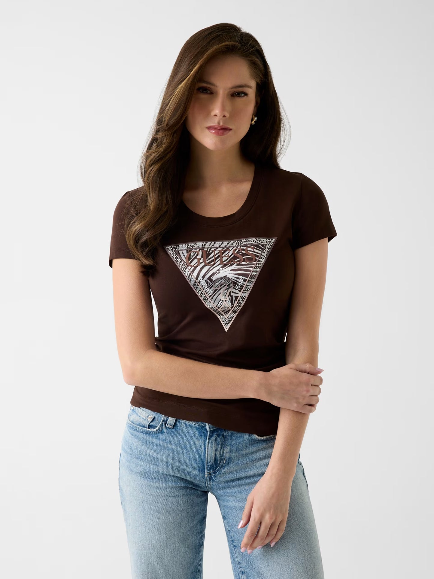 Guess W6GI19K3042 T-Shirt con logo triangolo