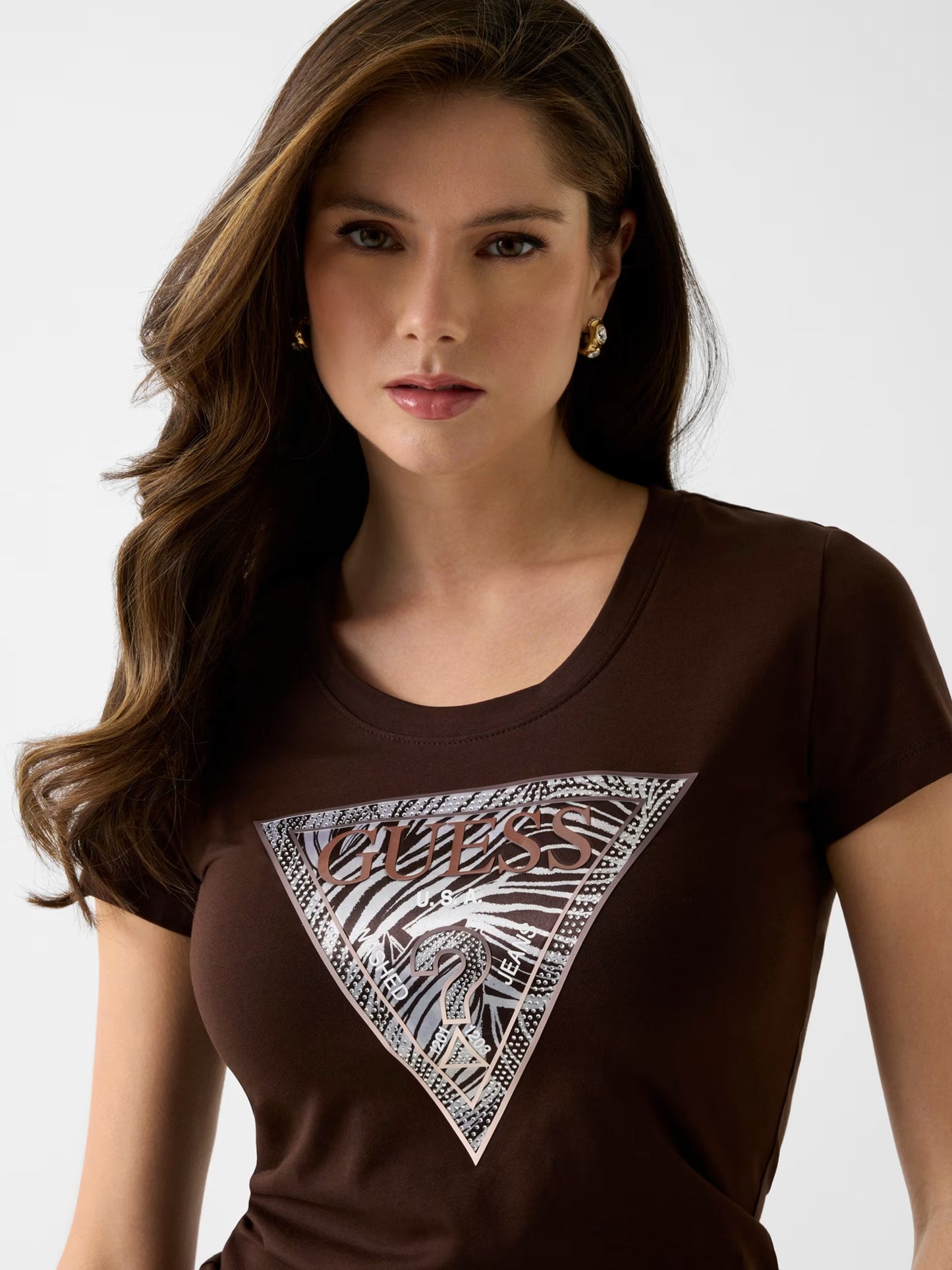 Guess W6GI19K3042 T-Shirt con logo triangolo