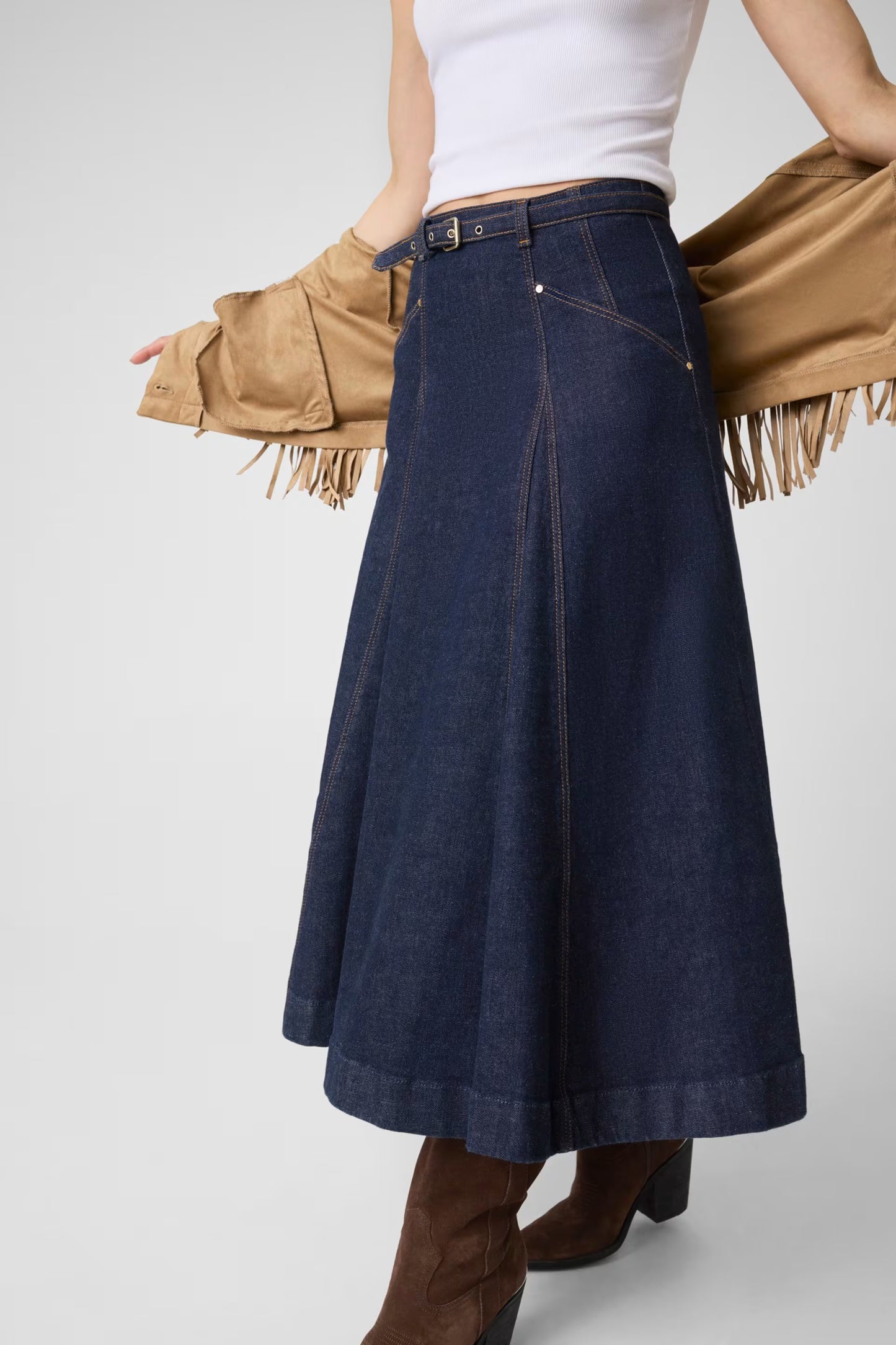 Guess W6YD03D1348 Gonna midi in denim